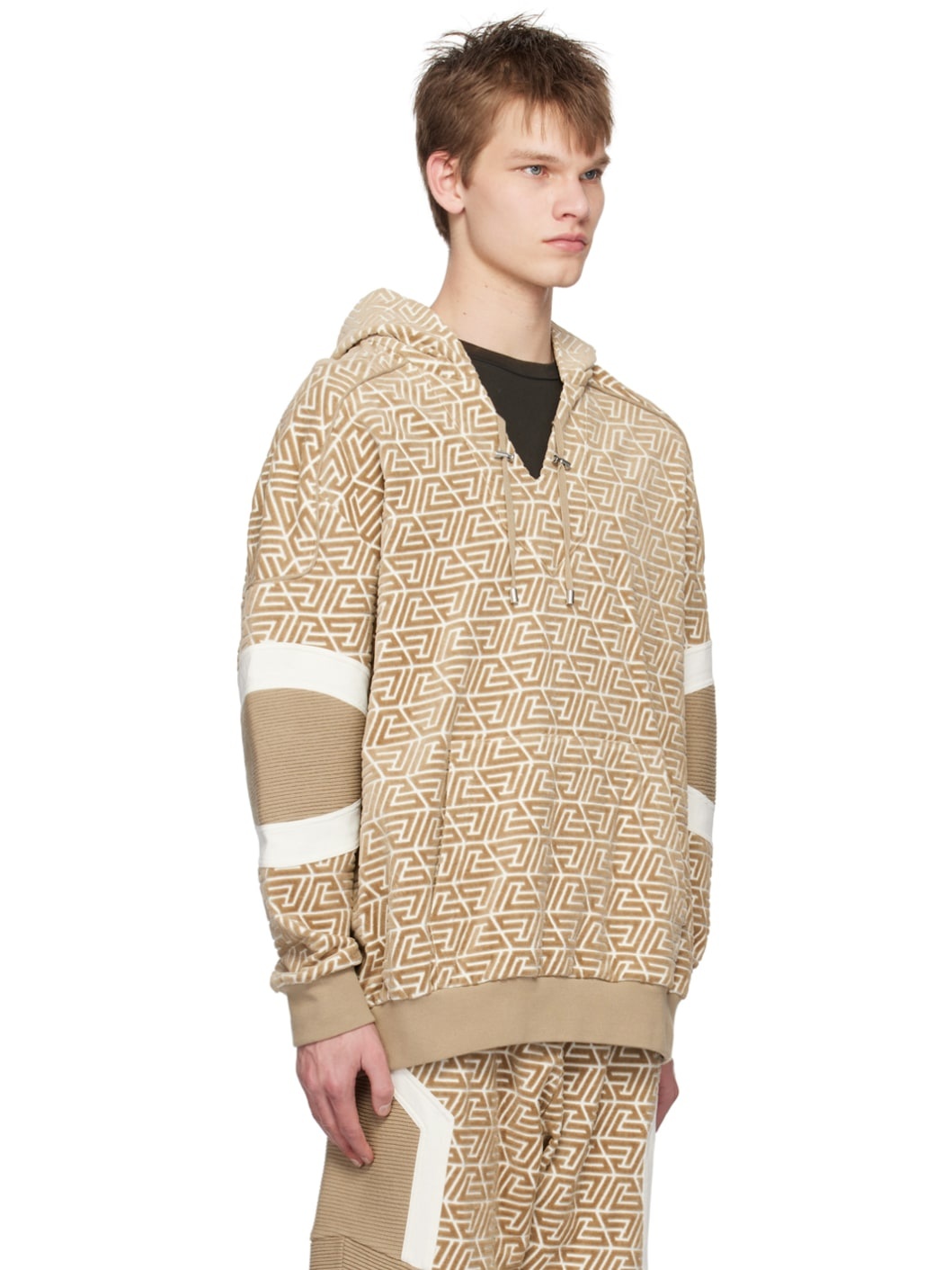 Beige Pyramid Monogram Hoodie - 2