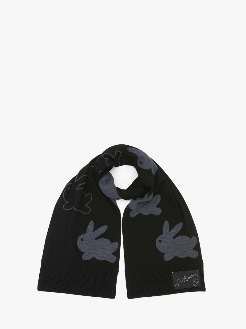 SCARF WITH BUNNY MOTIF 1