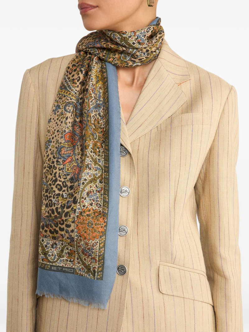 paisley animal-motif scarf 3