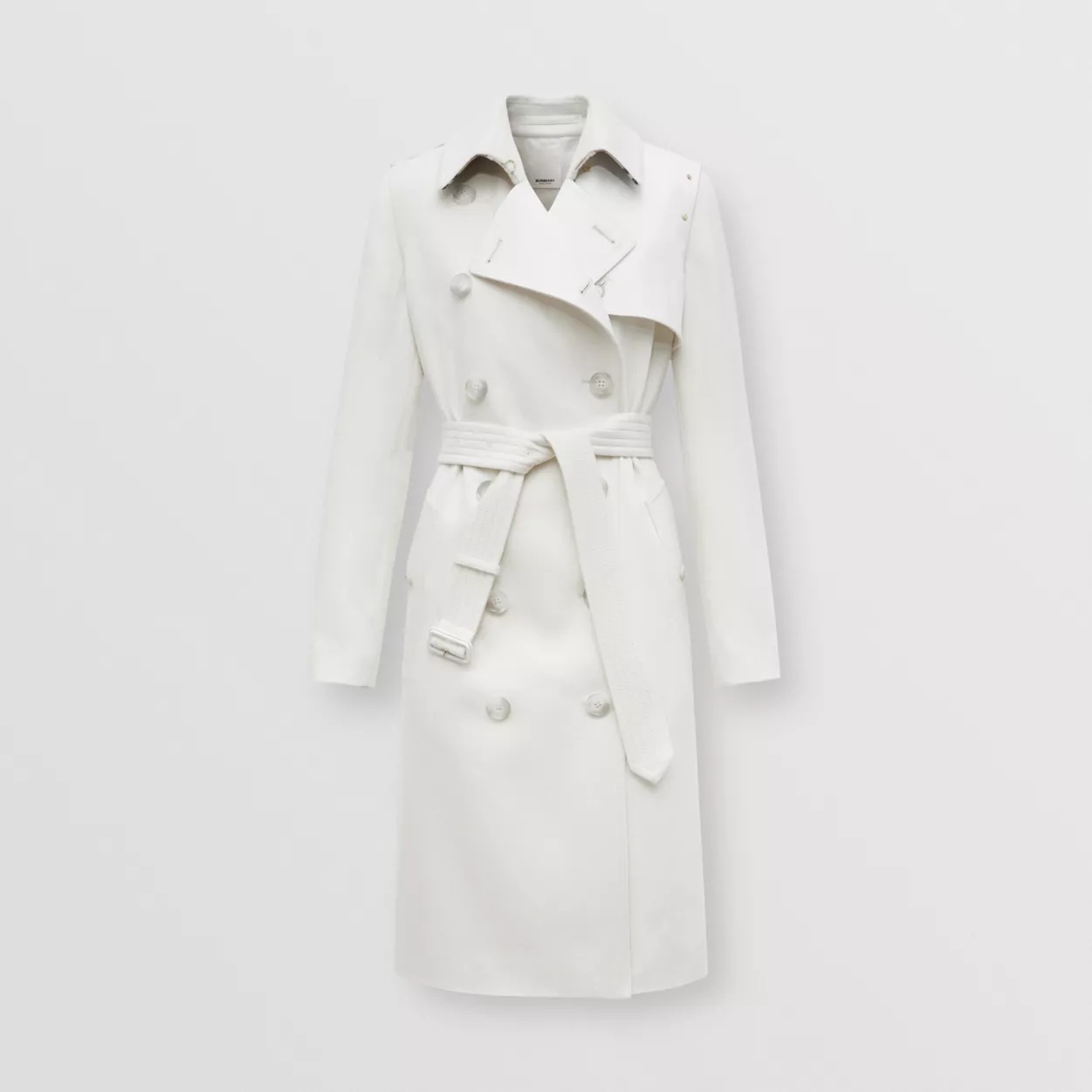 Cotton Gabardine Panel Cashmere Trench Coat - 1