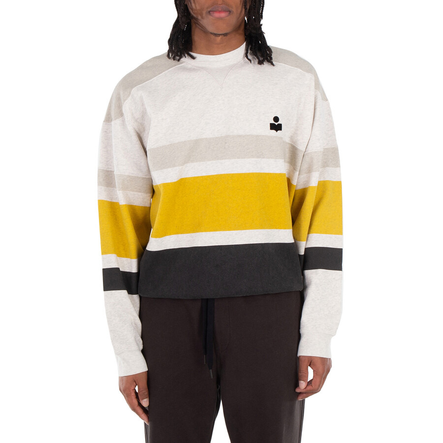 Isabel Marant Men's Beige Meyoan Striped Crewneck Sweatshirt - 1