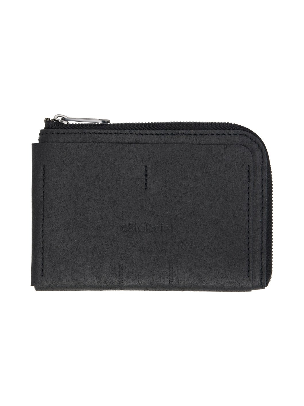 Black Large Zippered Wallet - 1