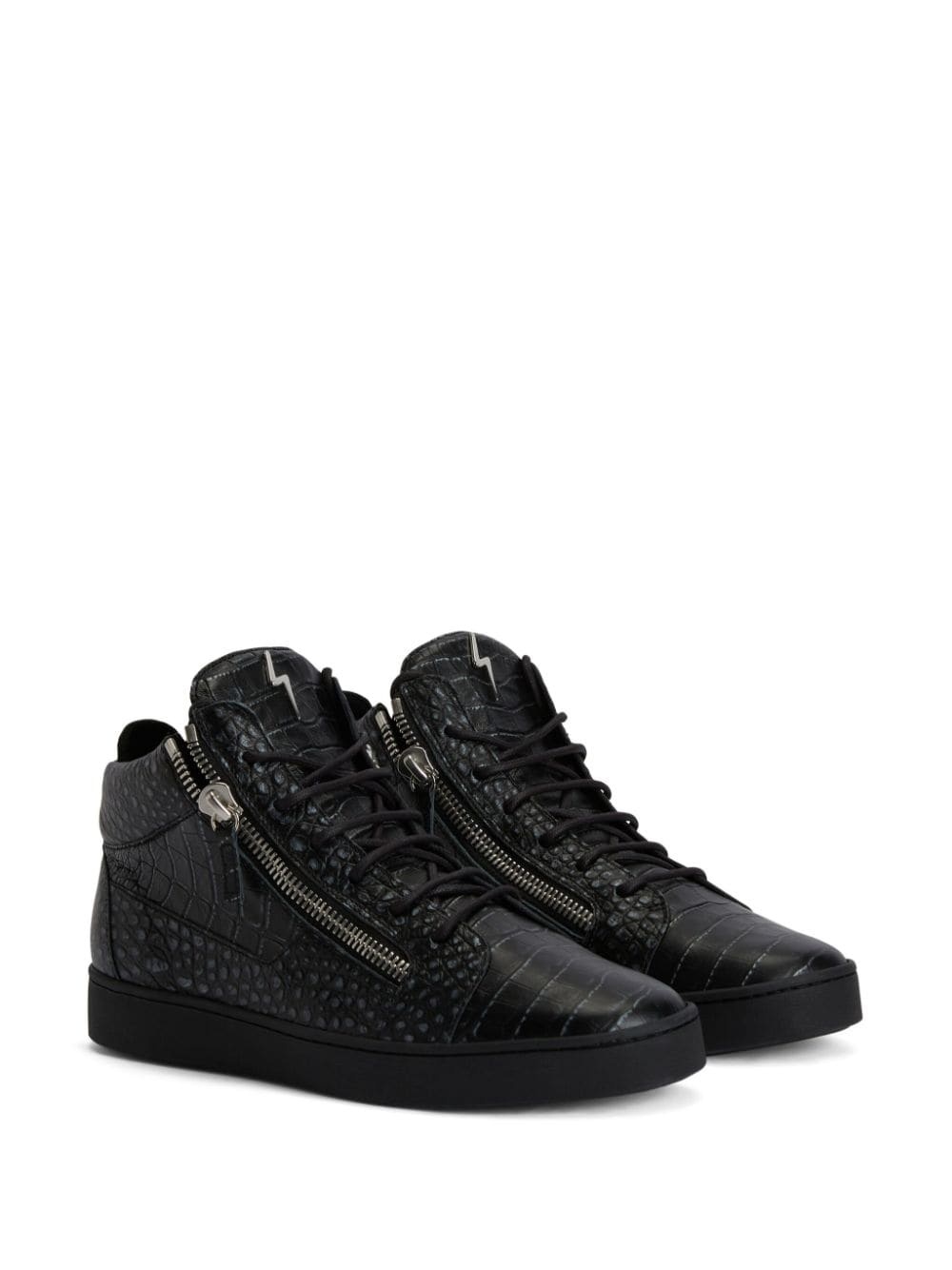 Kriss crocodile-embossed hi-top sneakers - 2