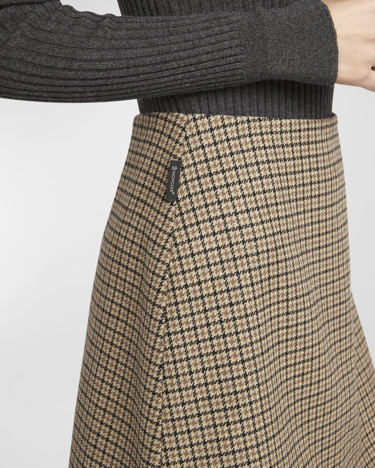 Houndstooth Plaid Mini Skirt - 5