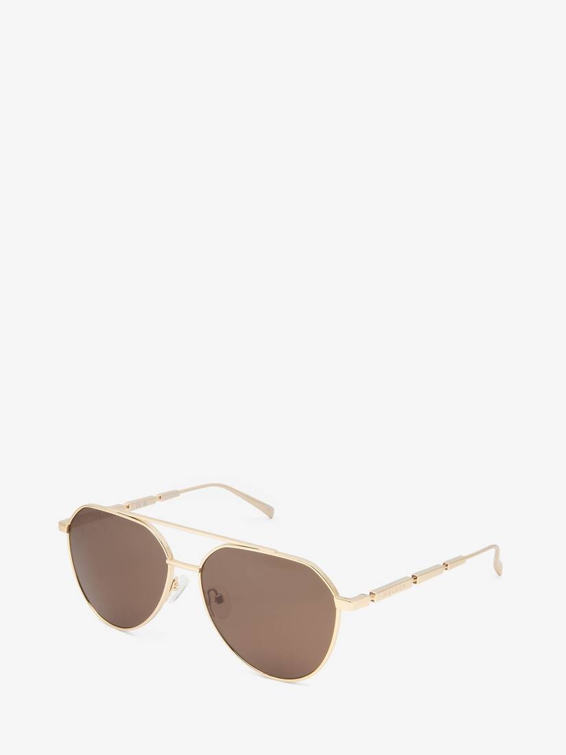 Metal Plaque Pilot Sunglasses - 4