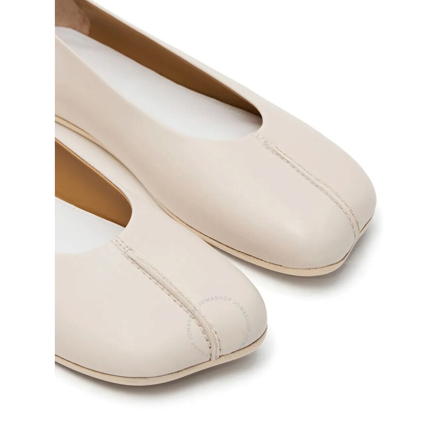 MM6 Stitch-Out Leather Ballet Flats - 4