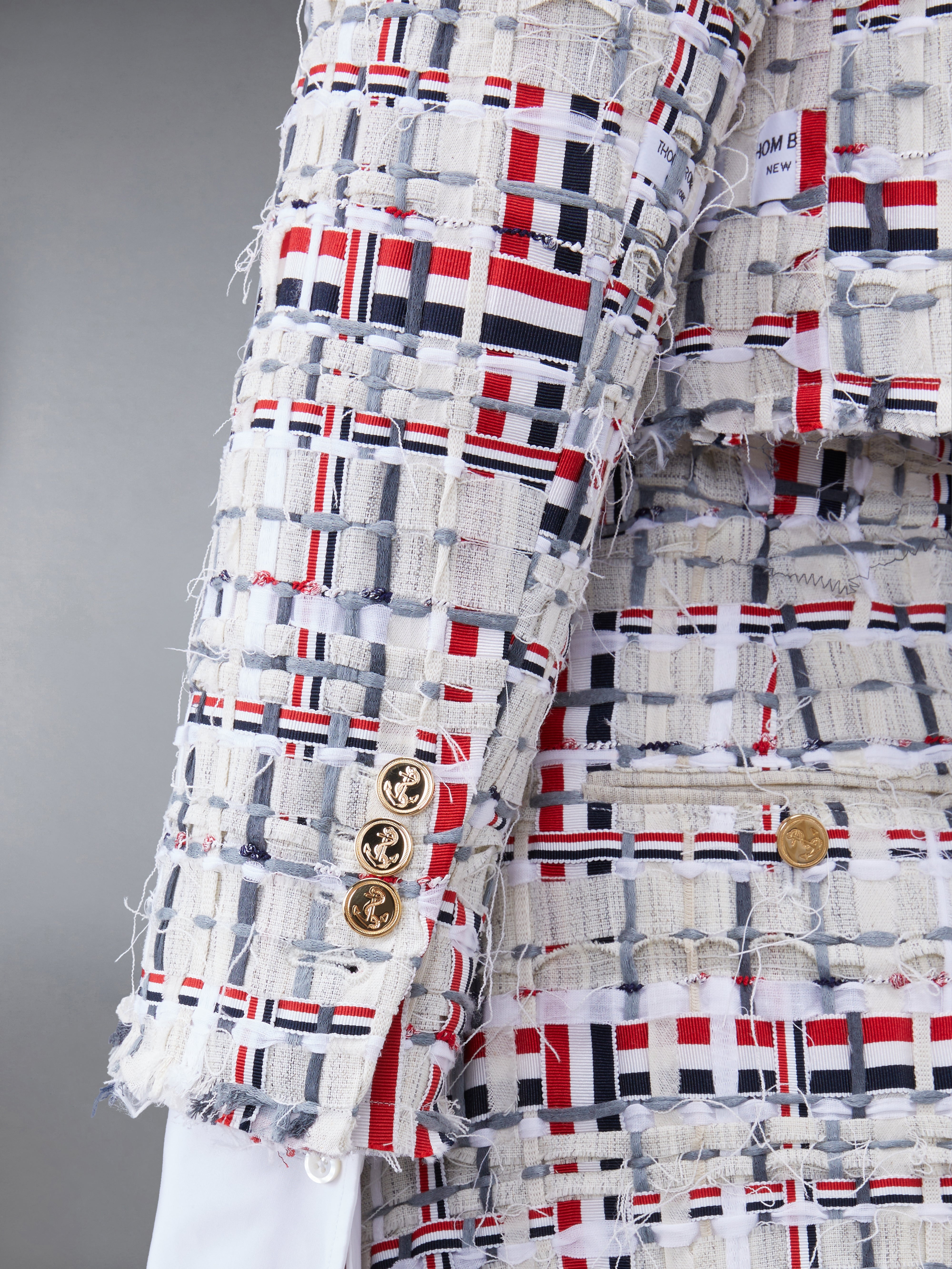 DECONSTRUCTED TWEED BOX PLEAT CARDIGAN JACKET - 5