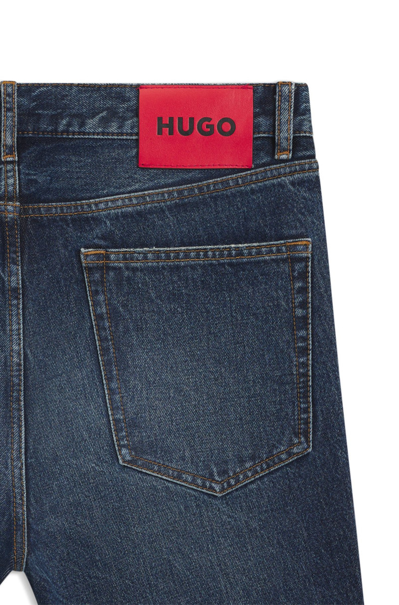 BLUE REGULAR-FIT JEANS IN VINTAGE-WASH DENIM 6