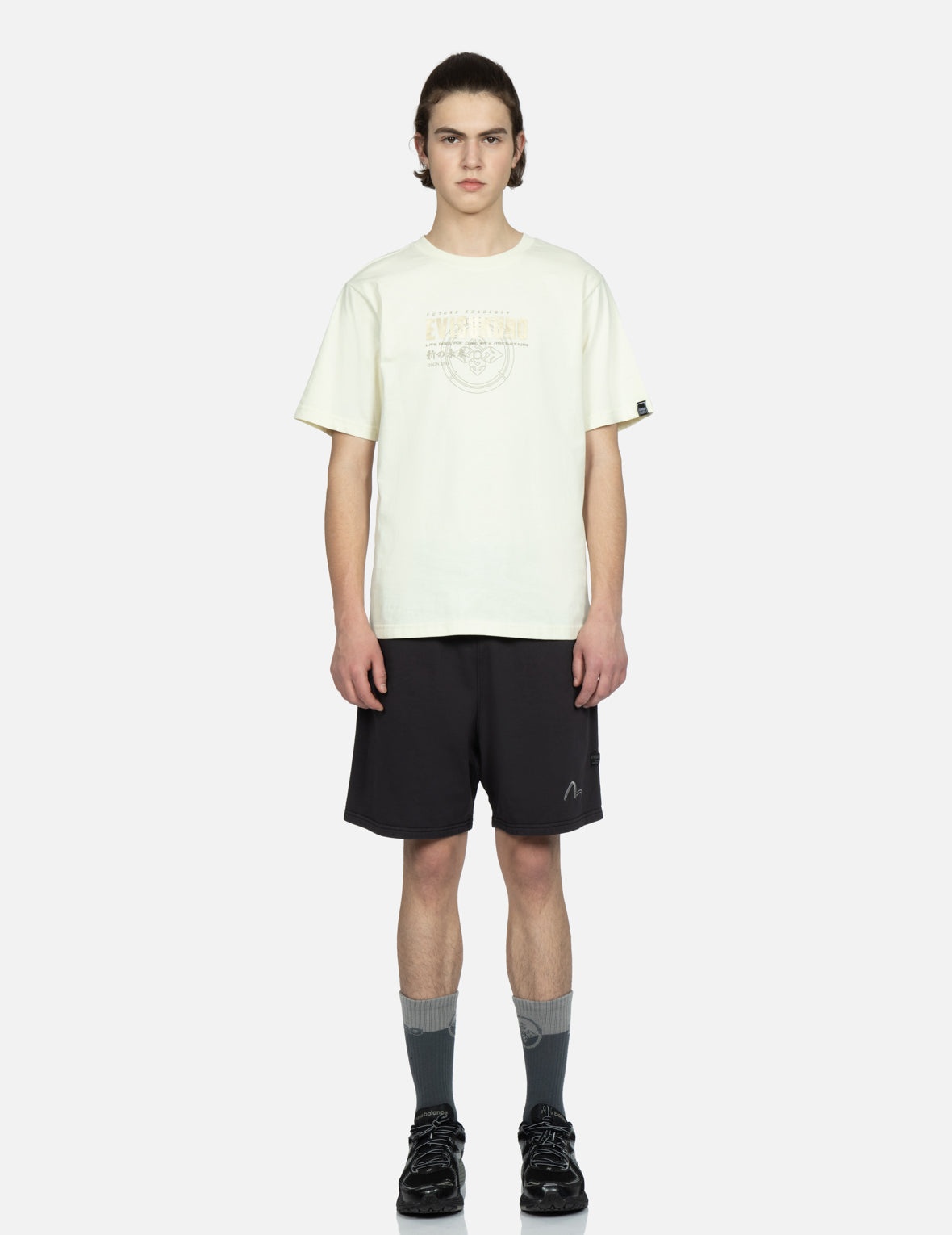Distorted Kamon Embroidery Sweat Shorts - 6