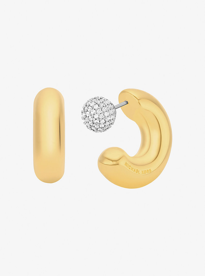 MICHAEL KORS 2-in-1 Pavé Convertible Hoop Earrings outlook