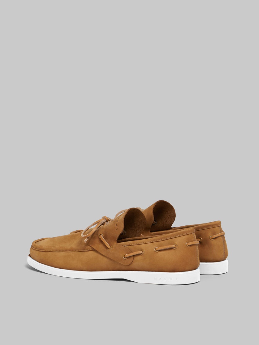 BROWN NUBUCK BOAT LOAFER - 3