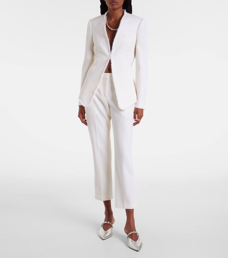 Alexander McQueen Cropped wool gabardine flared pants outlook