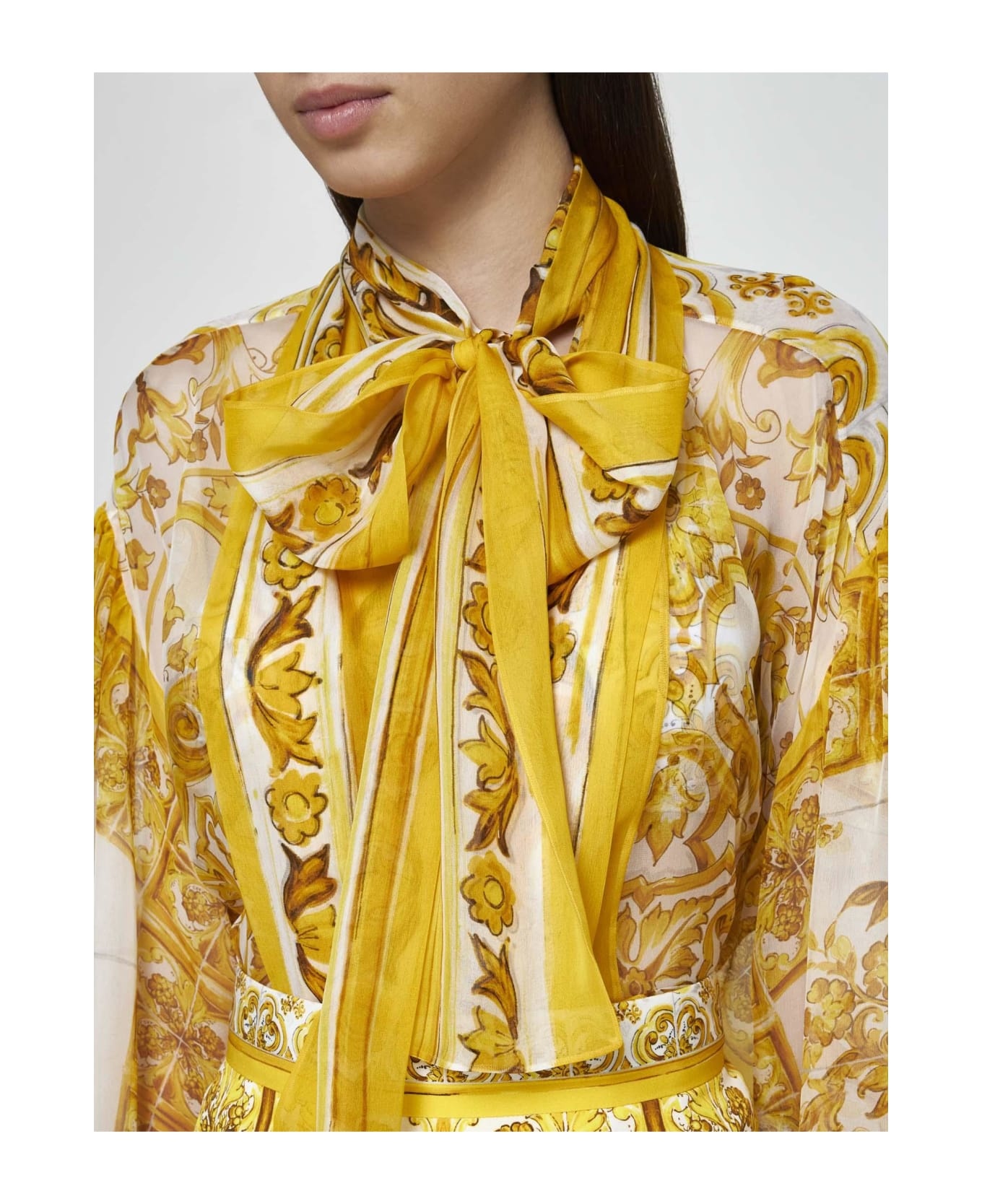 Majolica Print Silk Shirt - 5