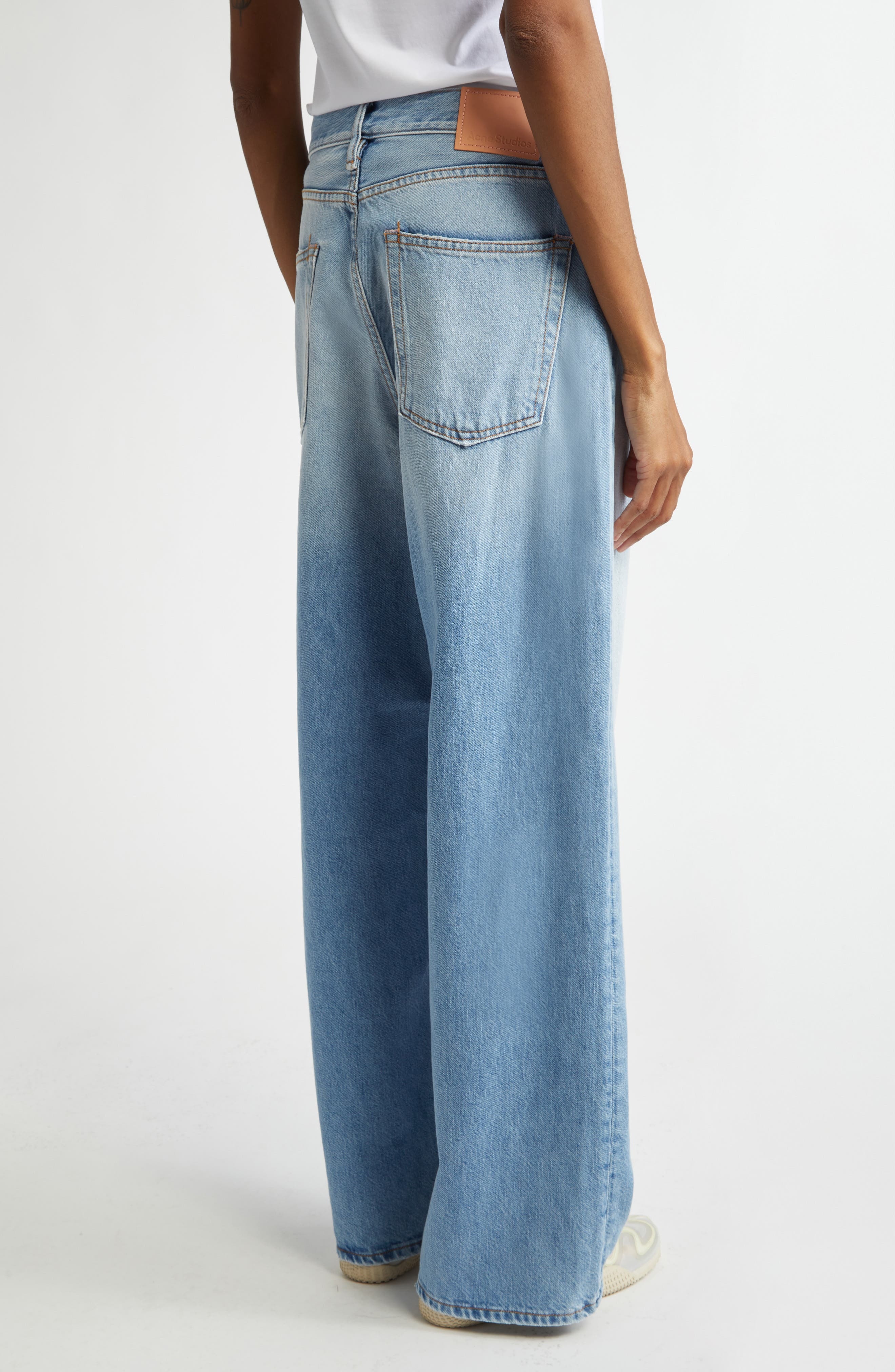 Acne Studios 1981 Distressed Baggy Fit Jeans in Light Blue 228 at Nordstrom - 3