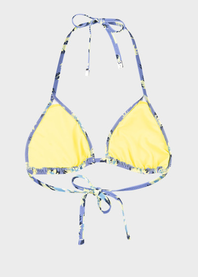 Paul Smith Cornflower Blue 'Palm Burst' Triangle Bikini Top outlook