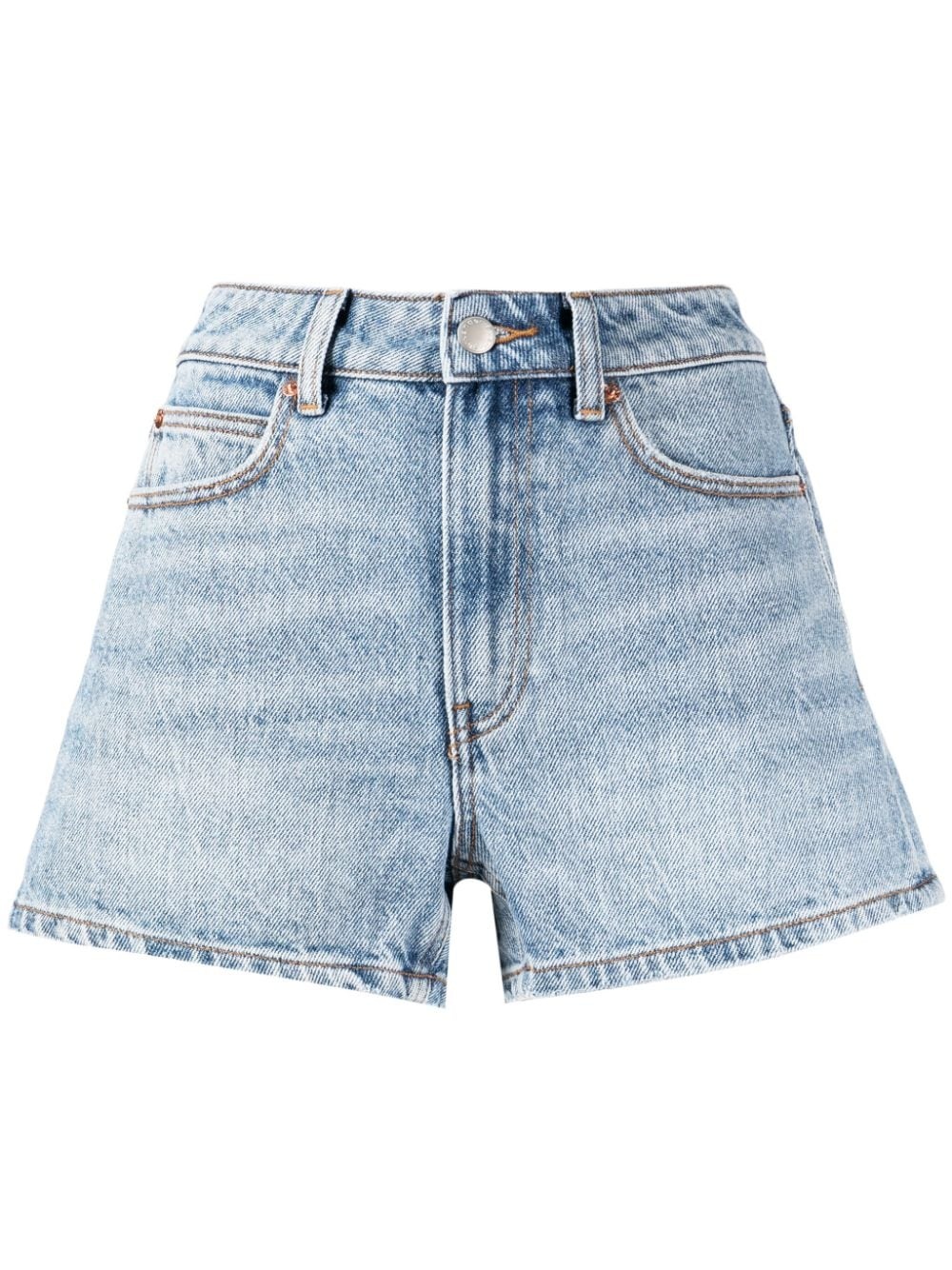 high-rise denim shorts - 1