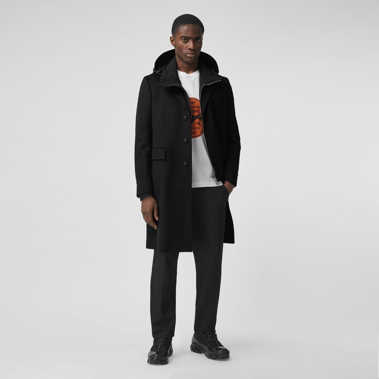 Button Detail Wool Cashmere Tailored Coat - 2