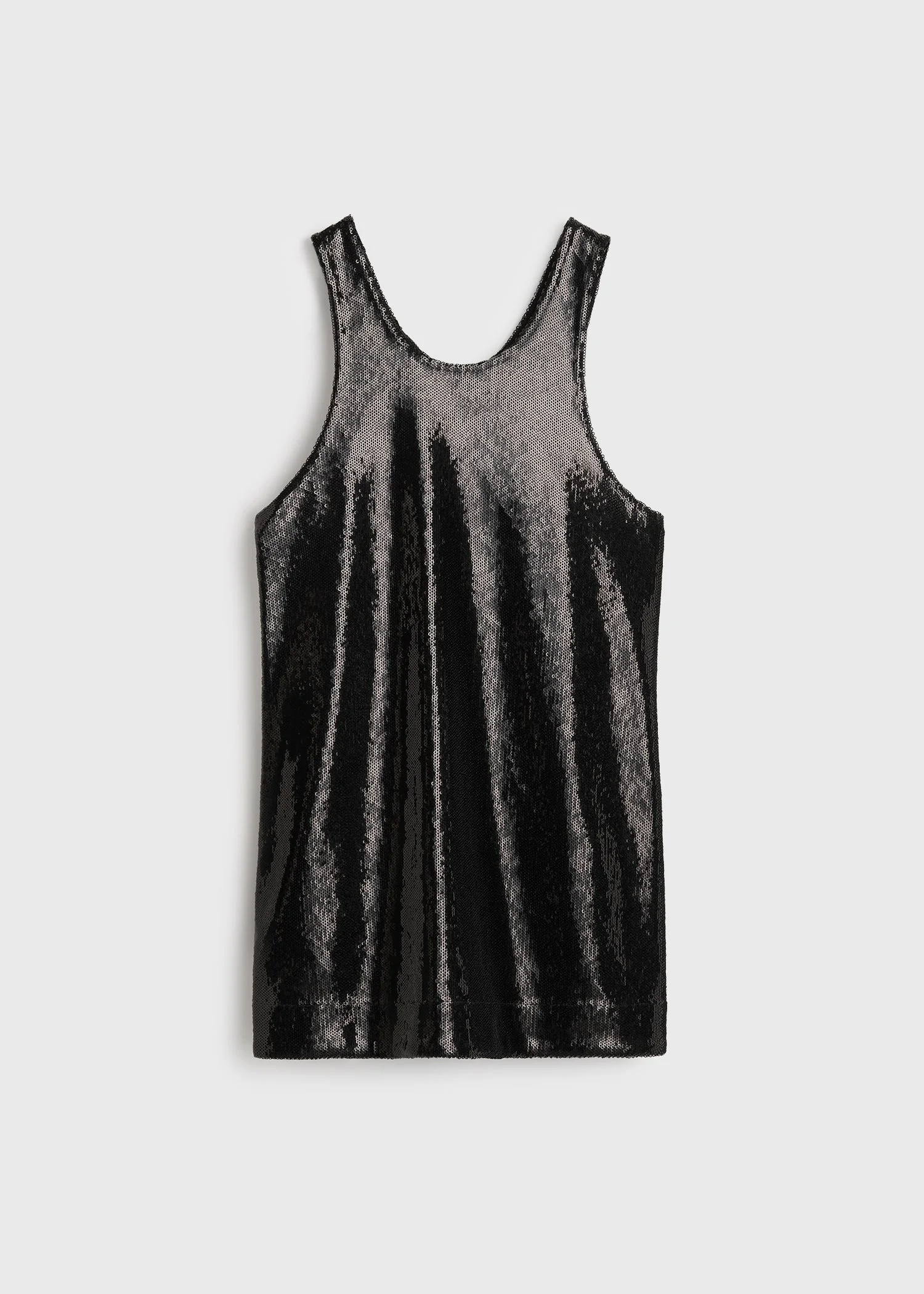 Curved sequin tank black - 1