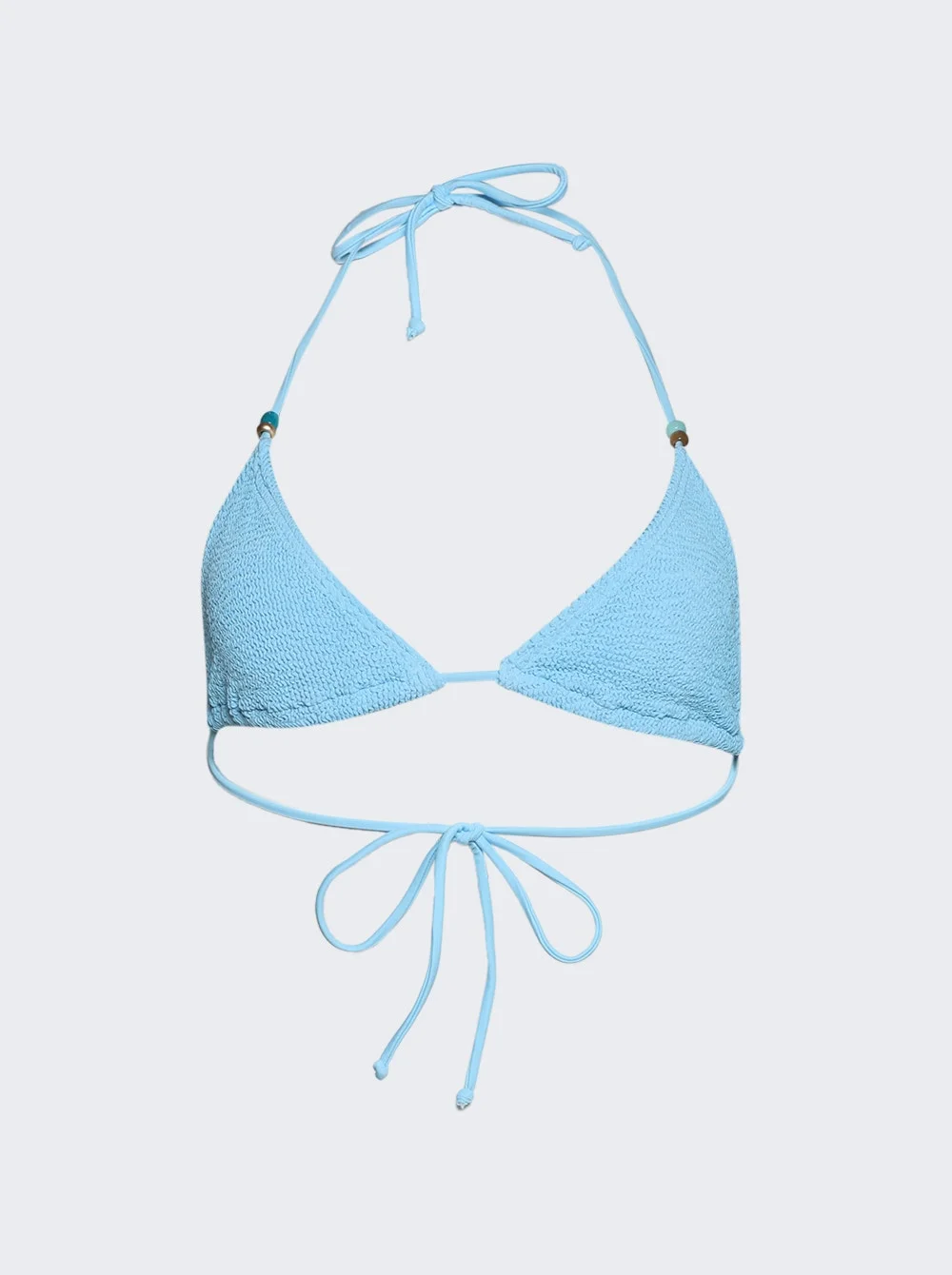 Beaded Ingrid Triangle Bikini Top Cloud Blue - 1