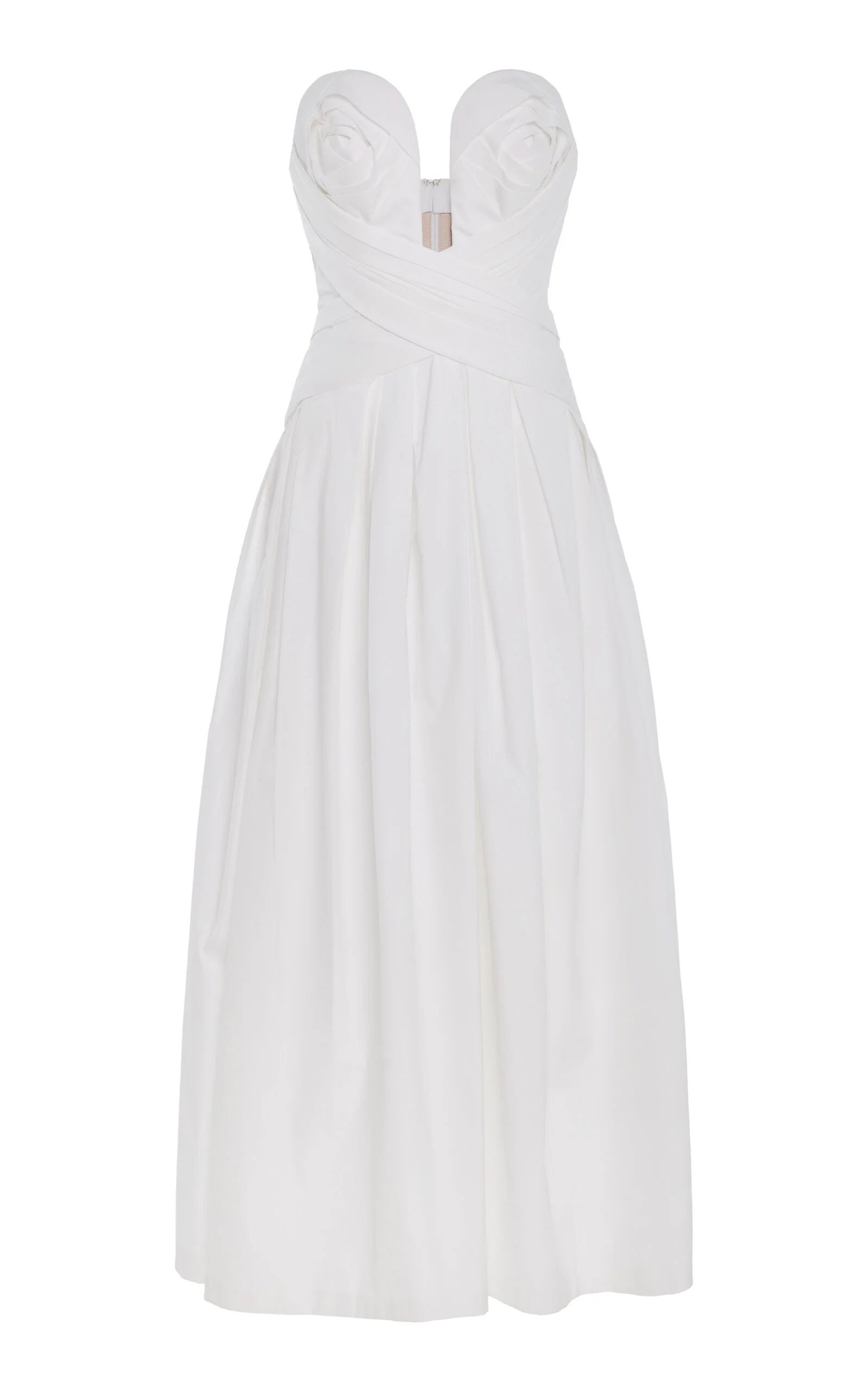 Strapless Stretch-Cotton A-Line Dress white - 1