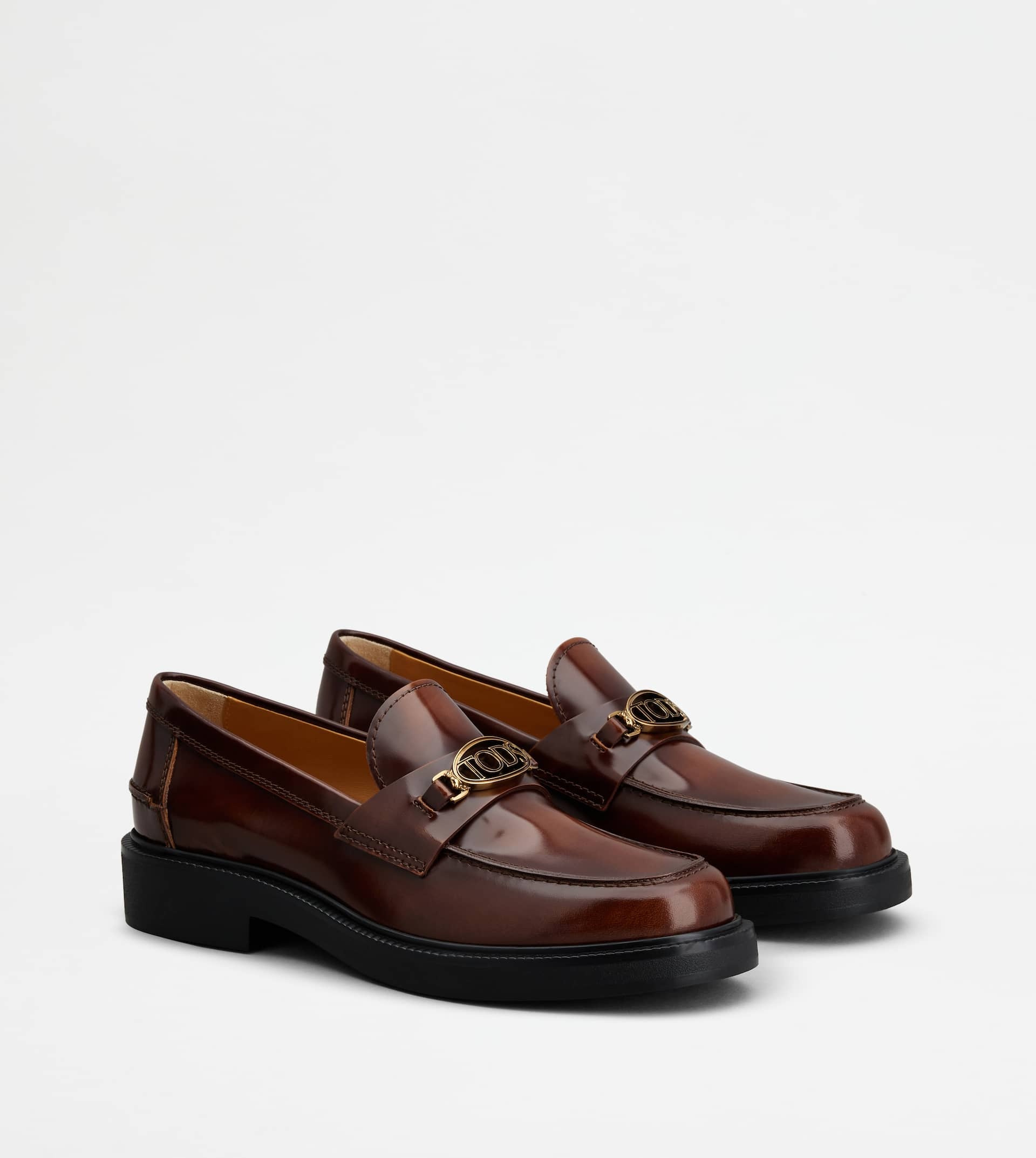 LOAFERS IN LEATHER - BROWN - 3