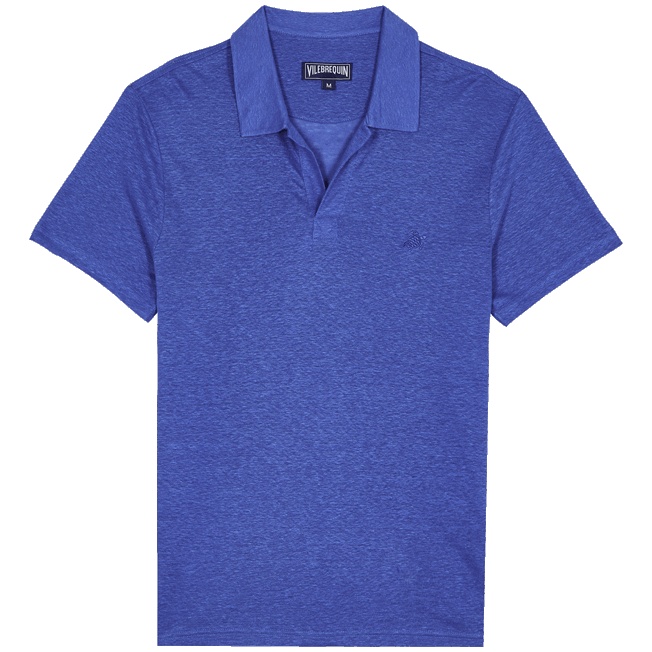 Men Linen Jersey Polo Shirt Solid - 1