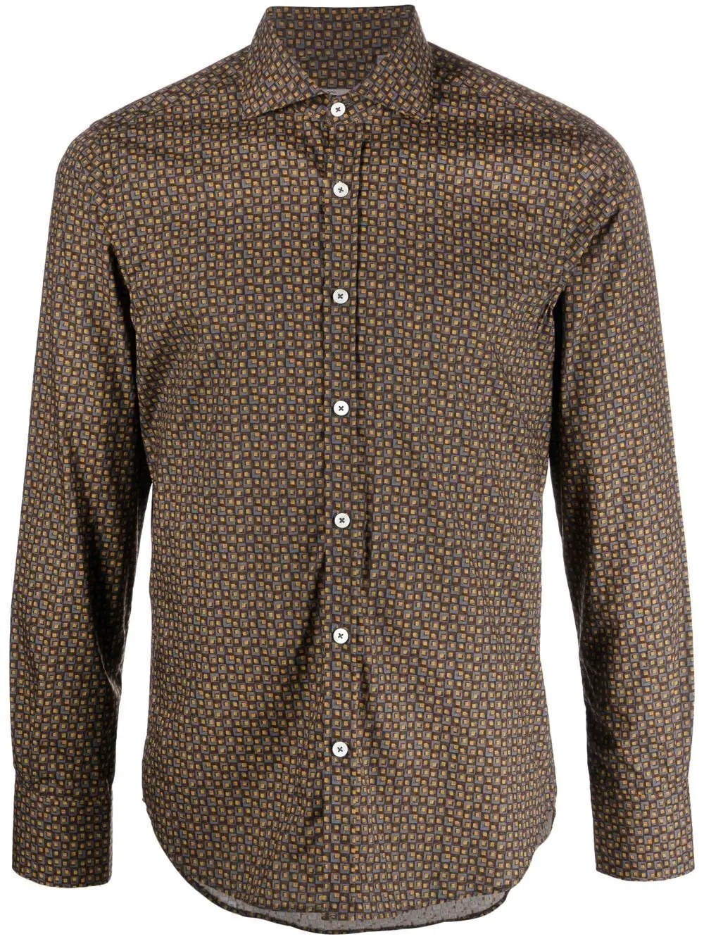 patterned button-up shirt - 1