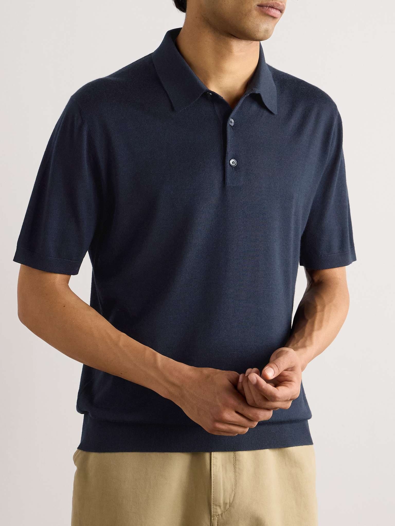 Slim-Fit Wool, Silk and Cashmere-Blend Polo Shirt - 3