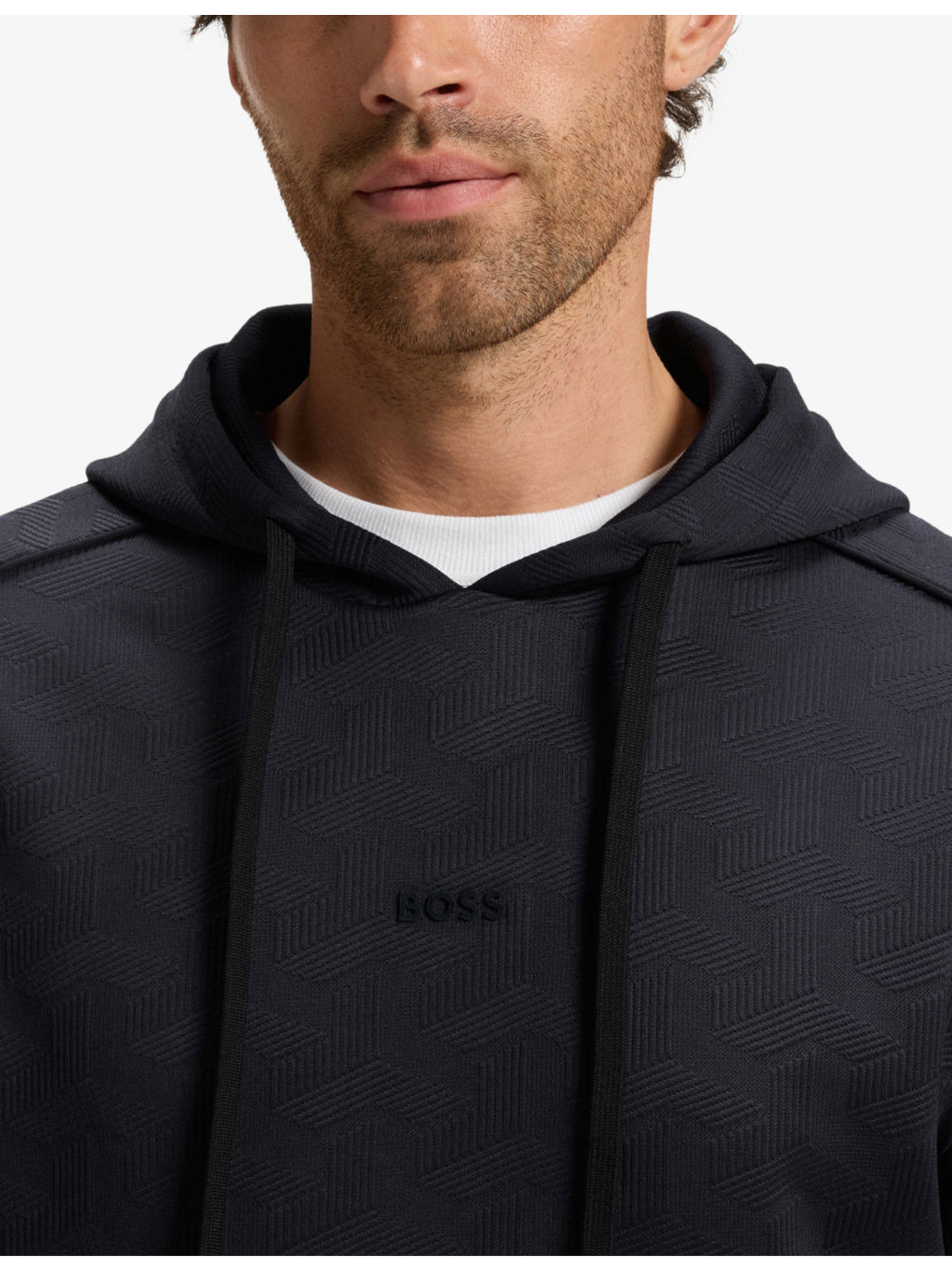 Branded Pouch-Pocket Stretch-Jersey Hoody - 5