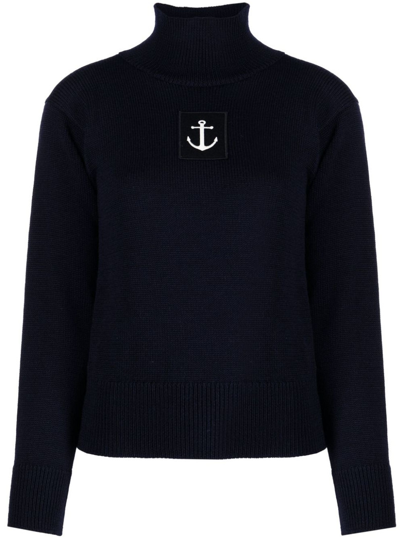 logo-patch high-neck jumper 1