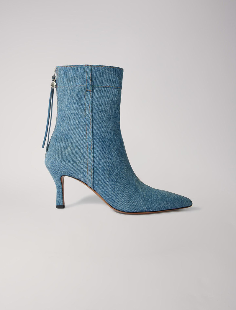 Denim boots with pointed toe 1