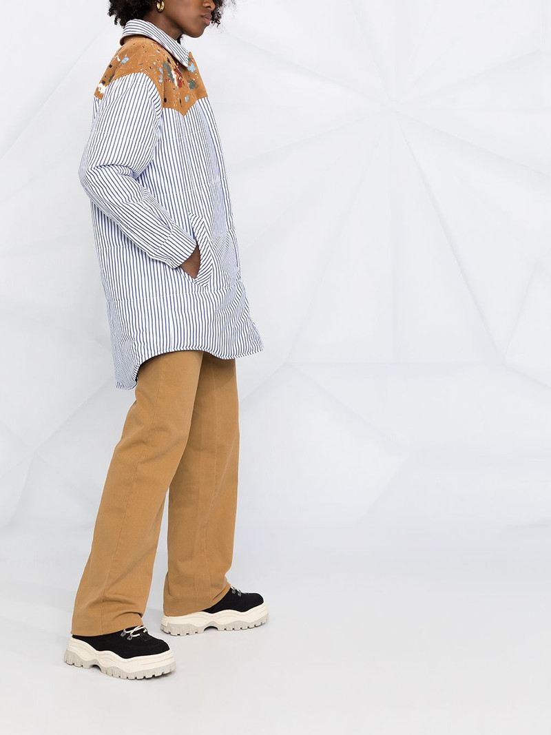 vertical-stripe padded shirt jacket 6