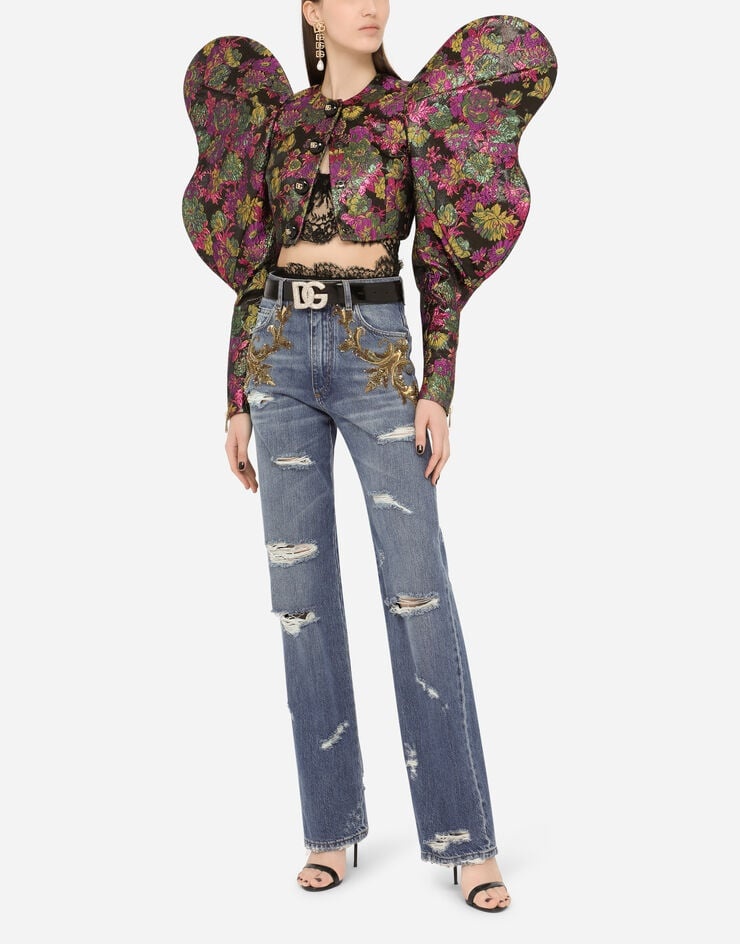 Flared jeans with French wire embellishment - 6