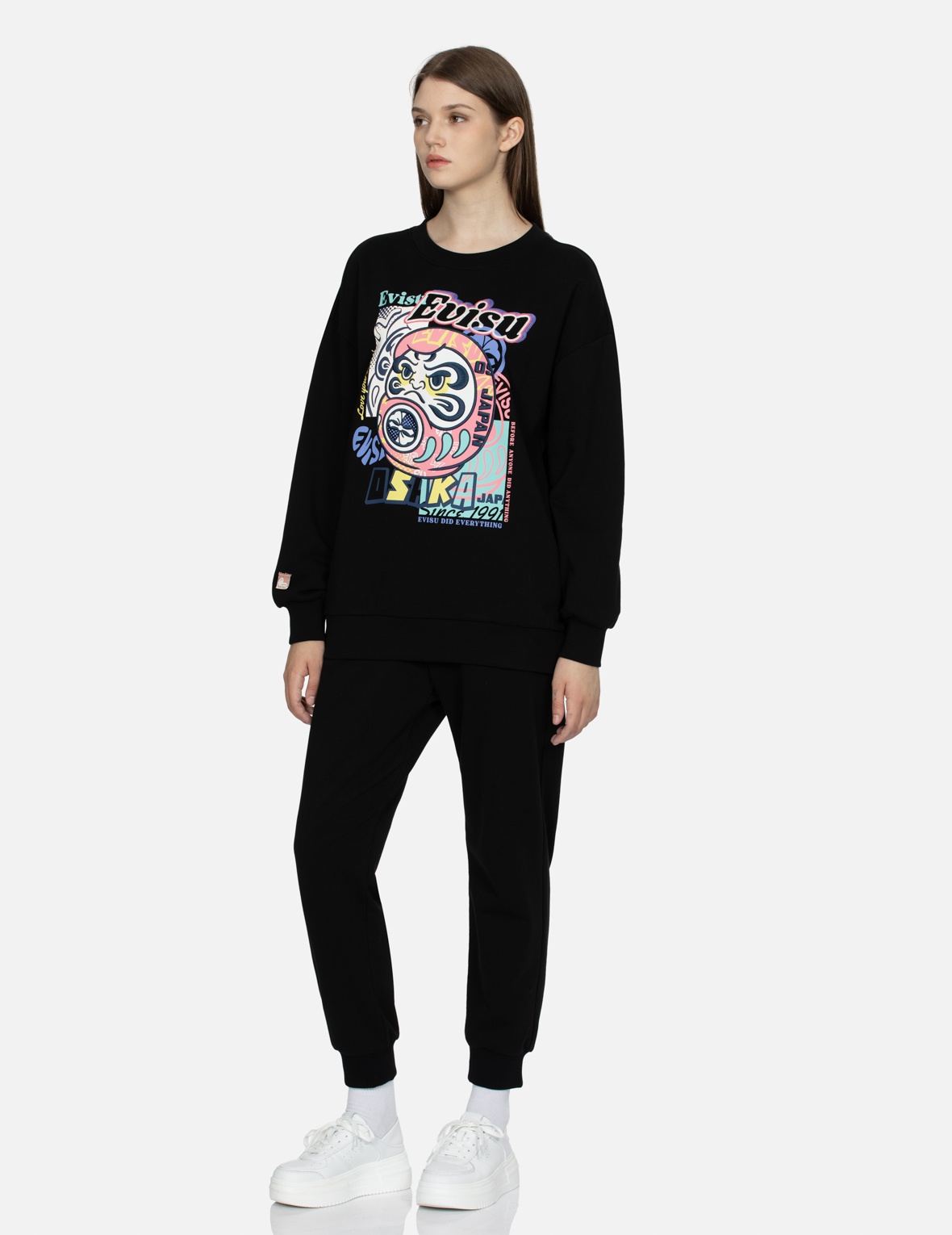 DARUMA AND LOGO PRINT AND EMBROIDERY OVERSIZED SWEATSHIRT - 3