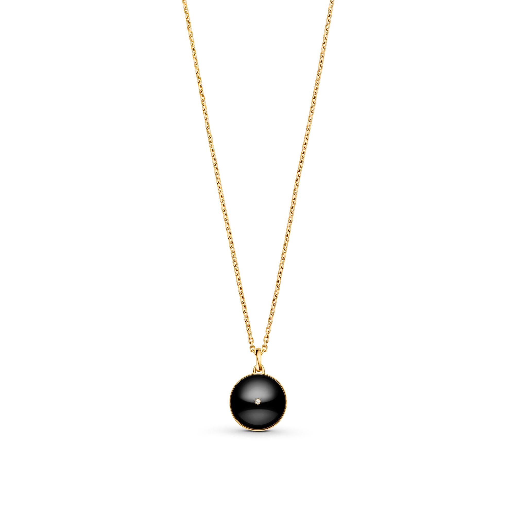 B Blossom Medallion, Yellow Gold, White Gold, Onyx And Diamonds - 4