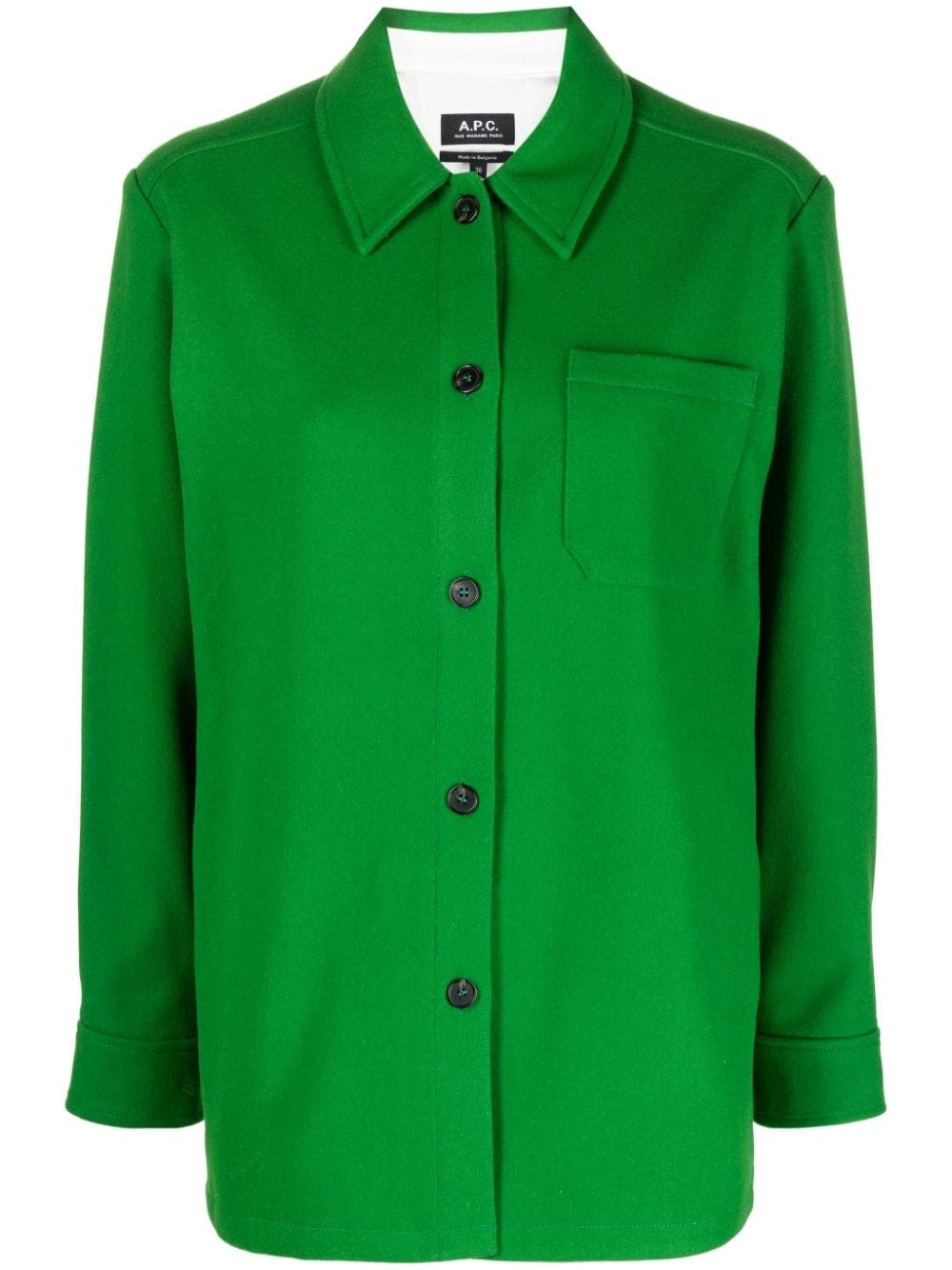 wool-blend shirt jacket - 1