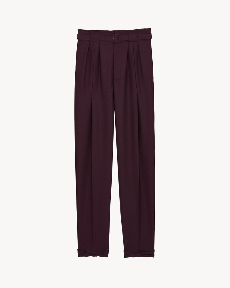 BELTED PANTS IN WOOL AND MOHAIR 1