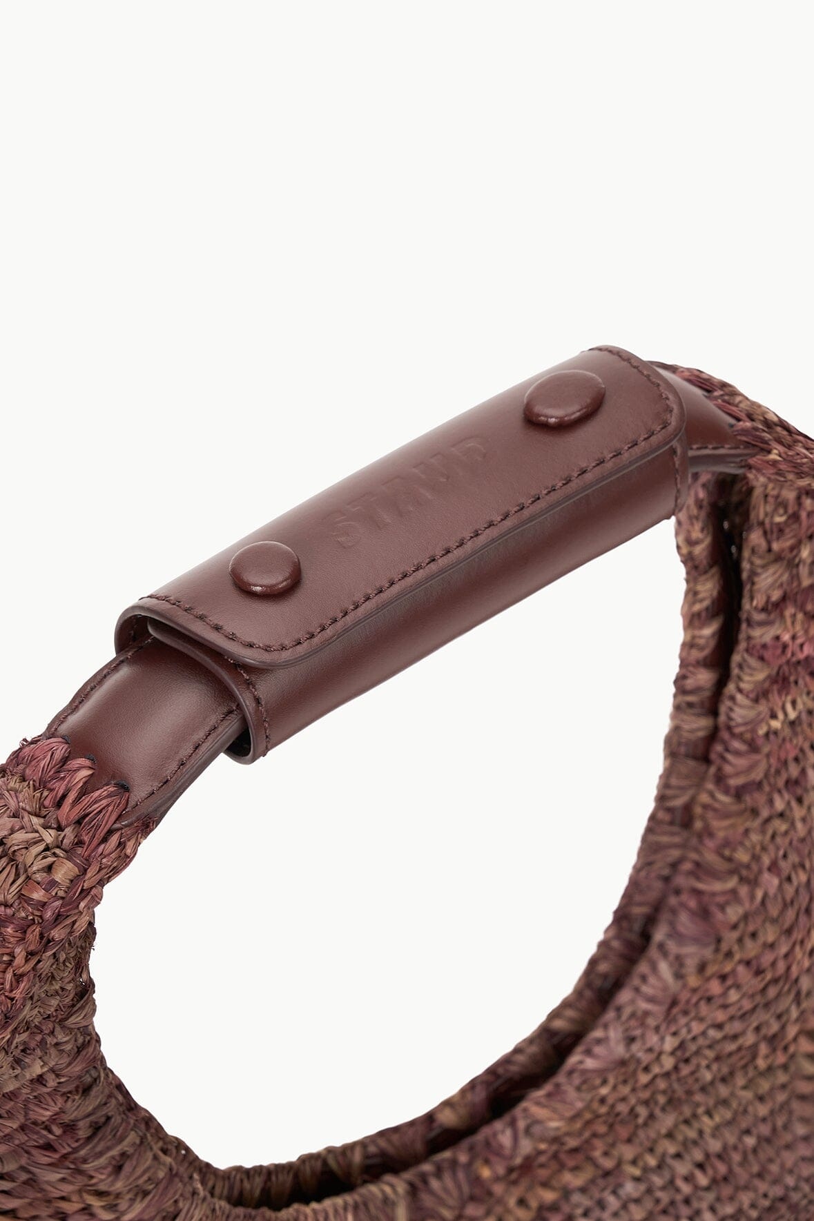 STAUD MOON RAFFIA TOTE BAG MAHOGANY - 7
