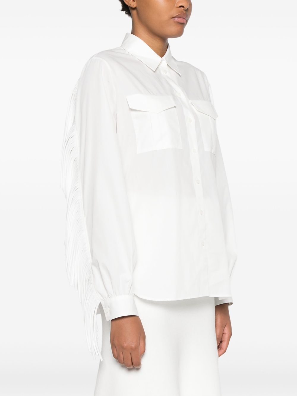 fringe-detailed shirt - 3