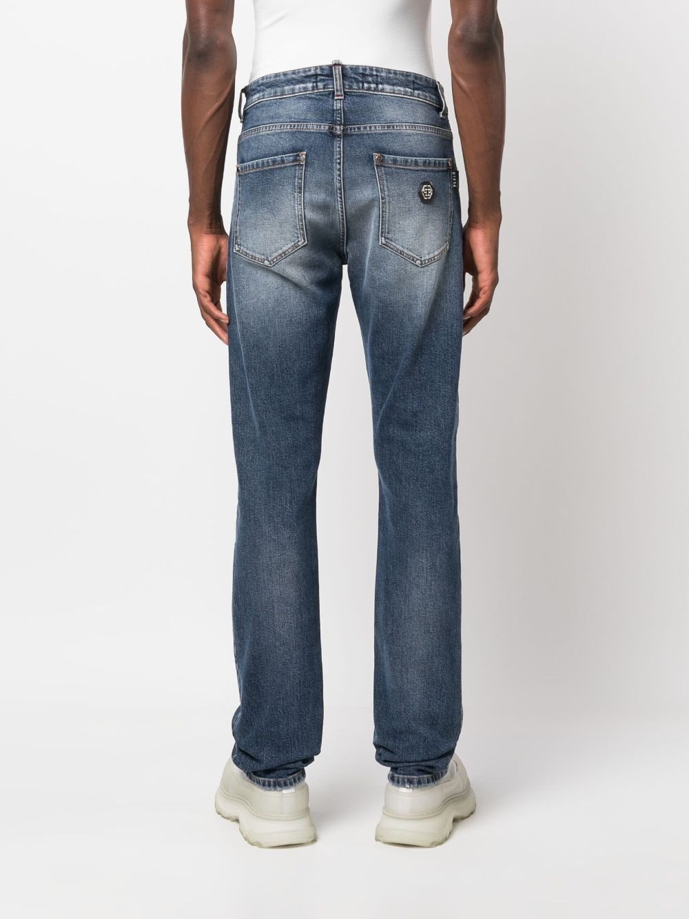 logo-patch slim-cut jeans - 4