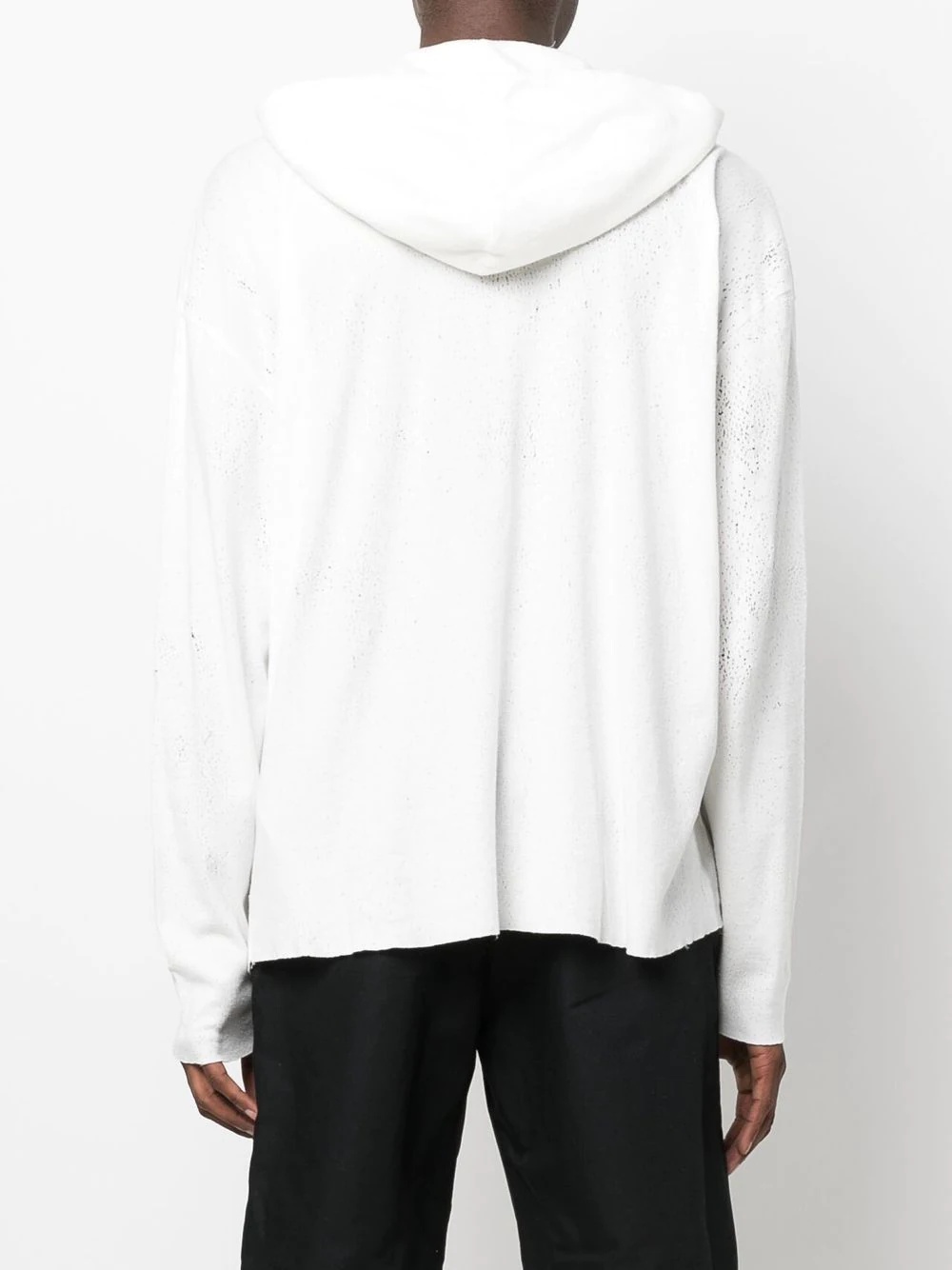 distressed hooded long-sleeve top - 4