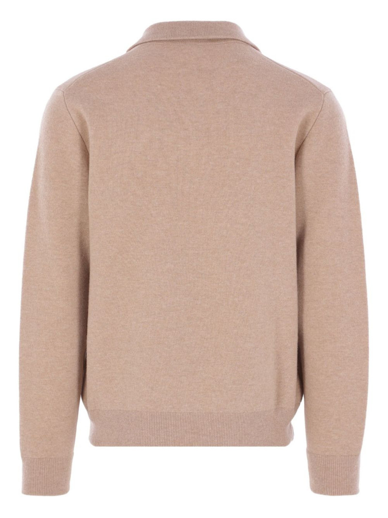 LARDINI zip-up long-sleeve cardigan outlook