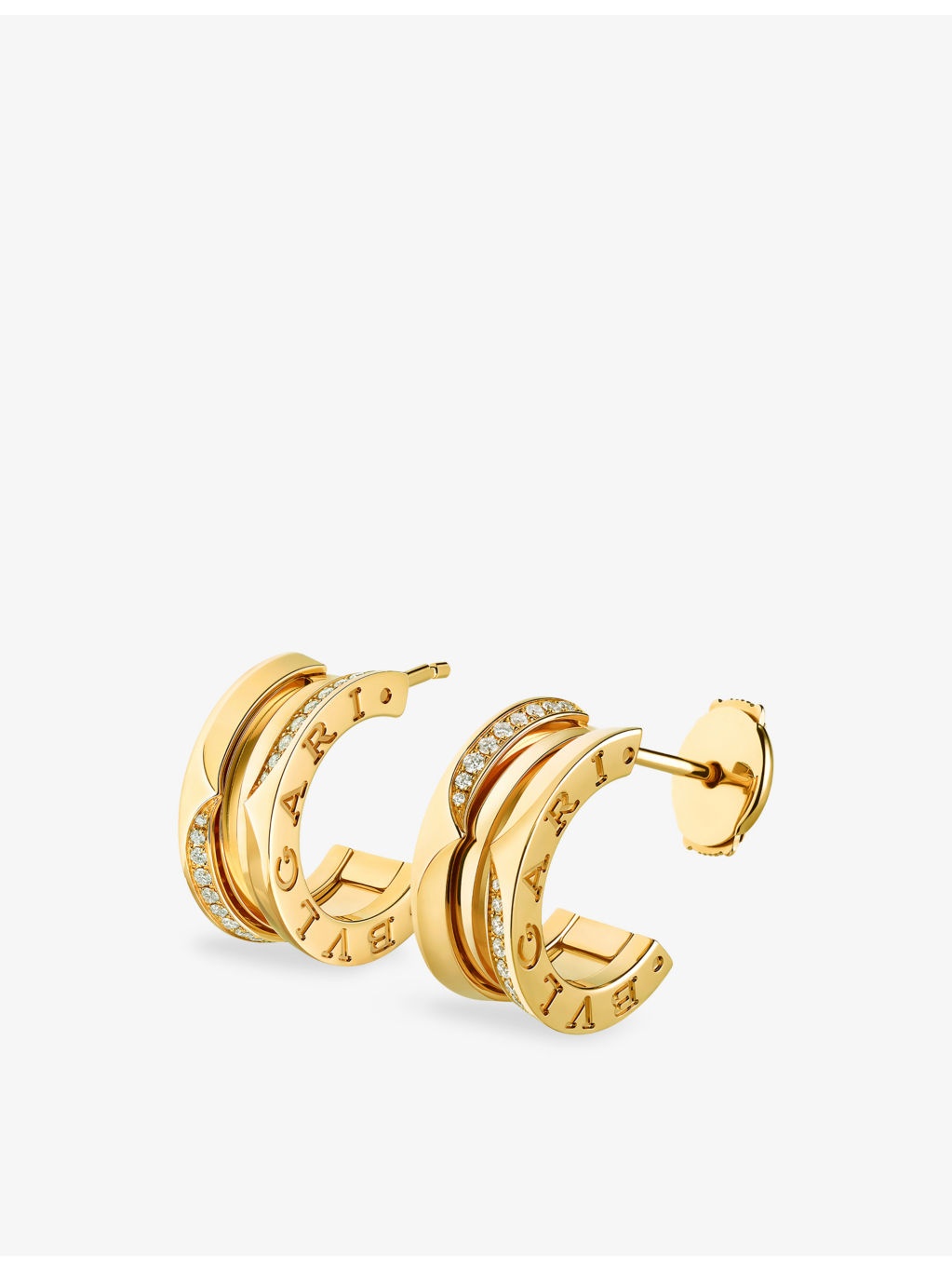 B.zero1 18ct Yellow-Gold and Brilliant-Cut 0.22ct Diamond Hoop Earrings - 2