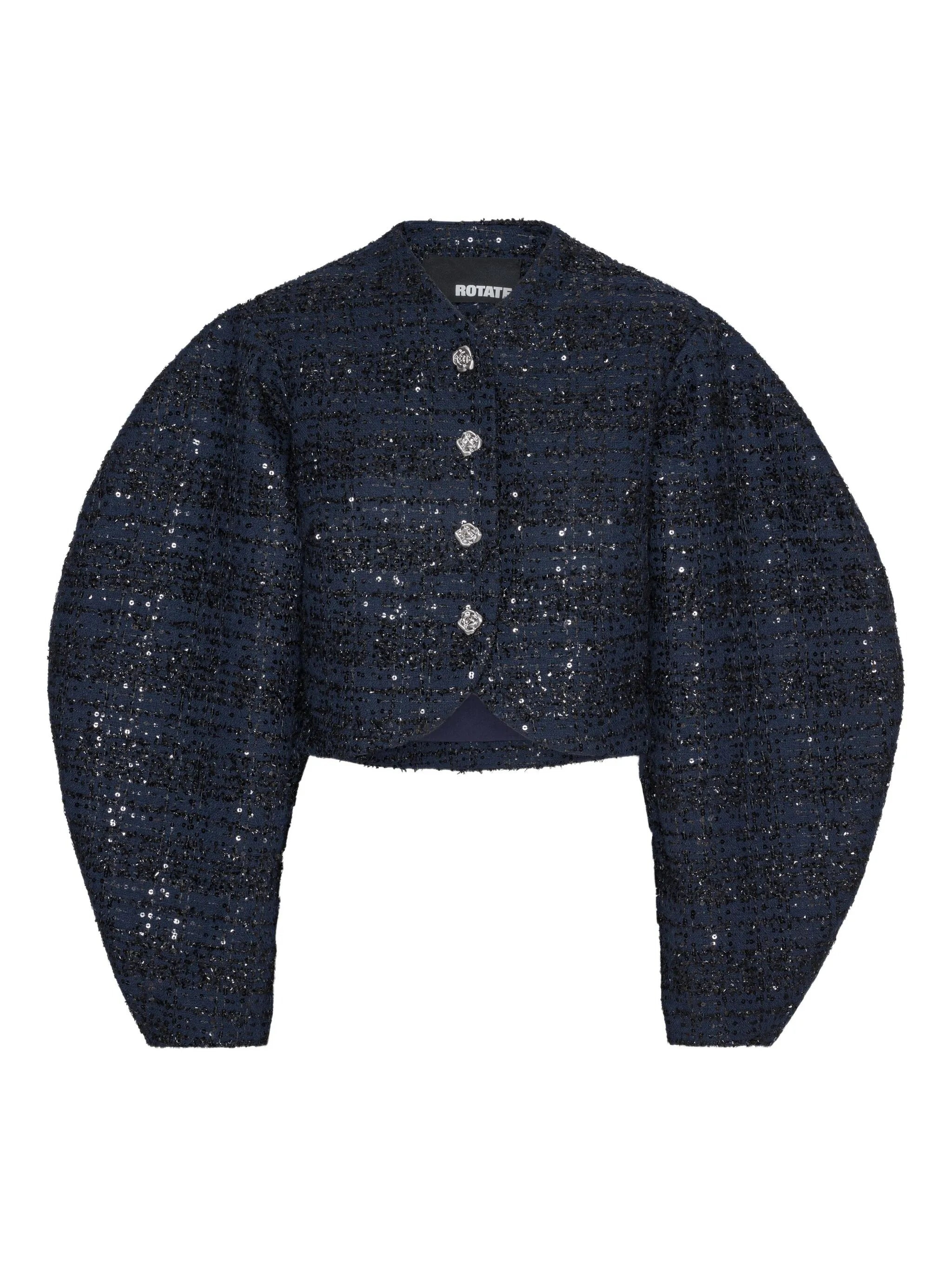 Rotate Sequin-embellished Puff-sleeve Jacket - 1