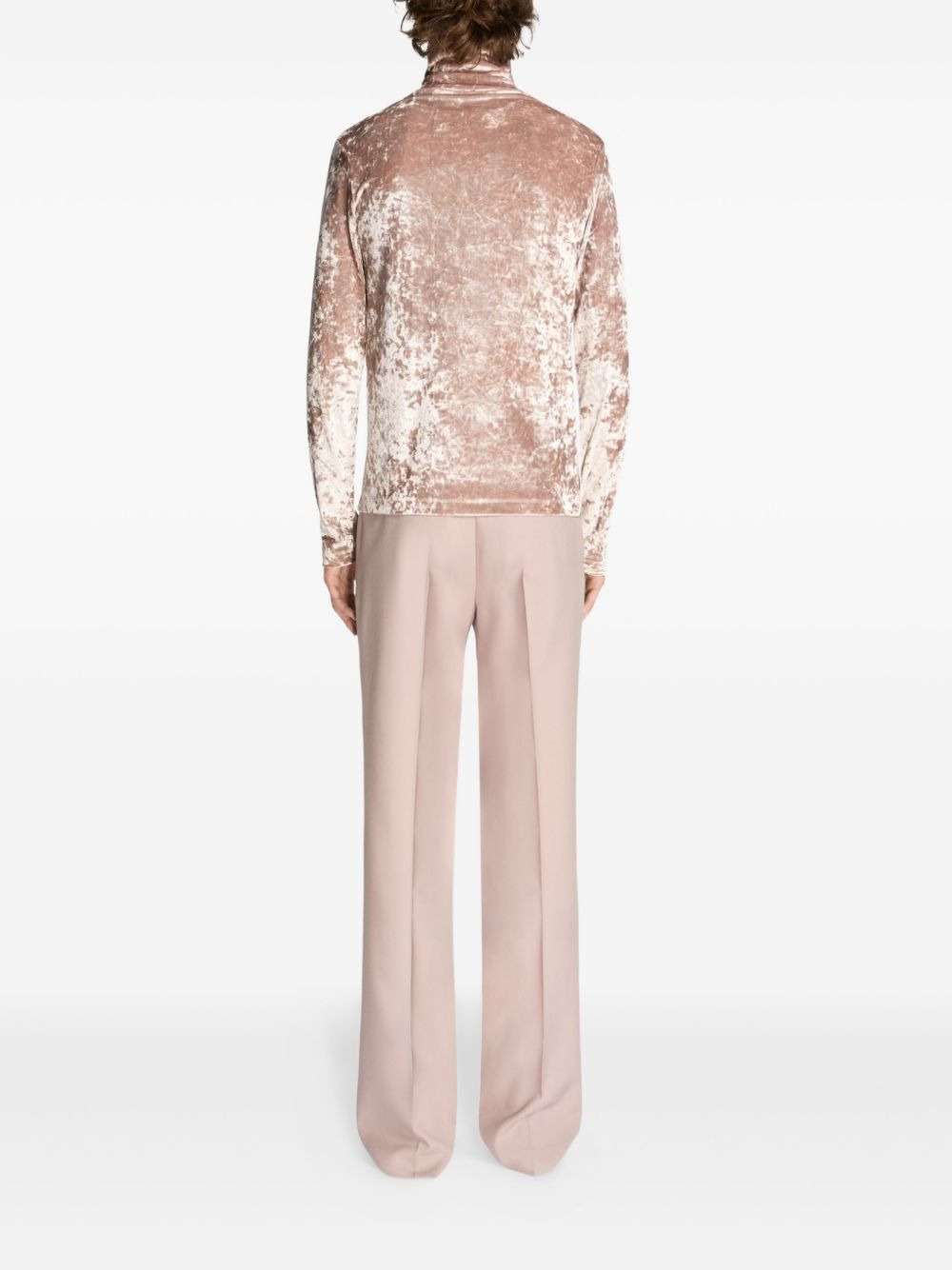 velvet high-neck T-shirt - 4