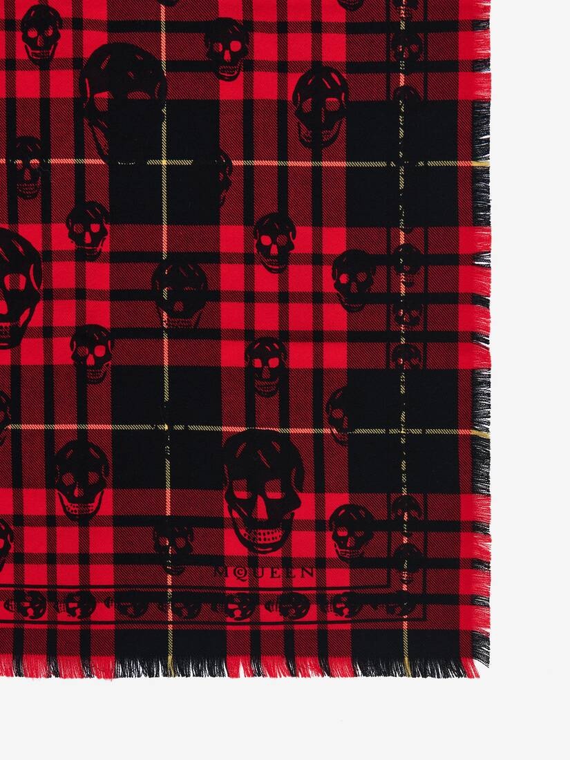 Alexander McQueen Tartan Skull Foulard | REVERSIBLE