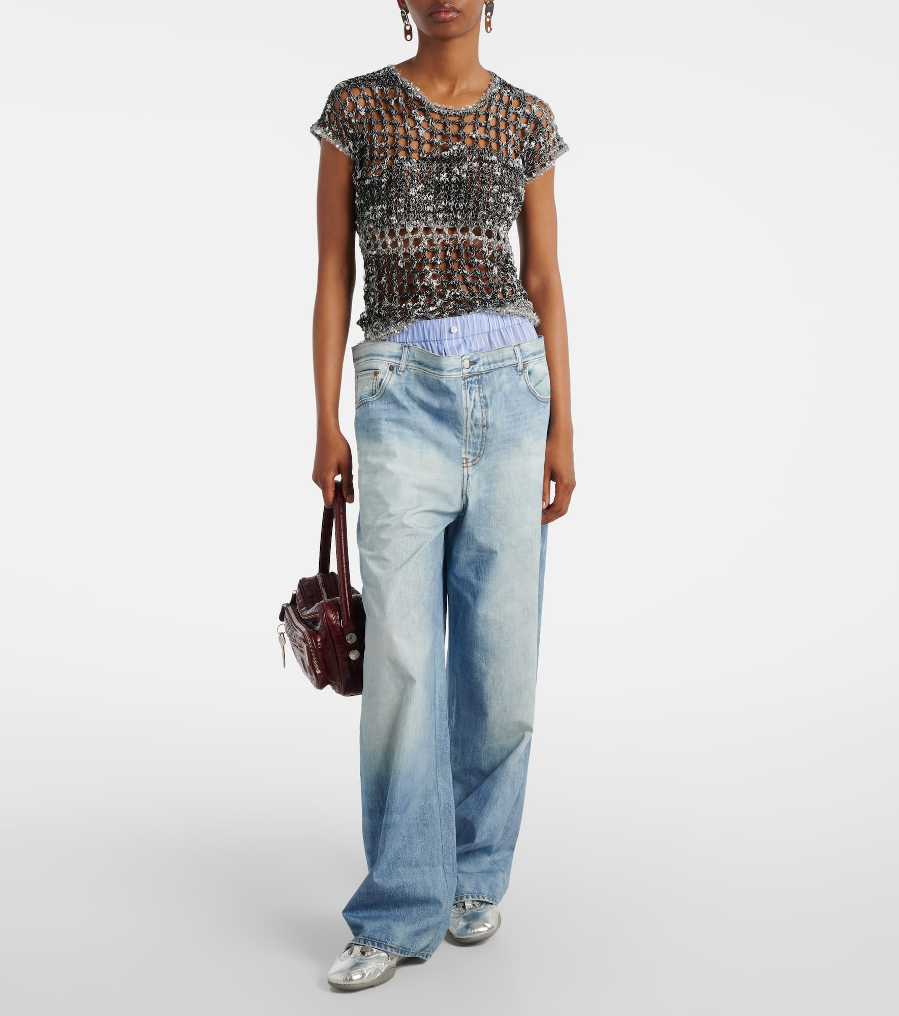 Metallic crochet T-shirt - 2