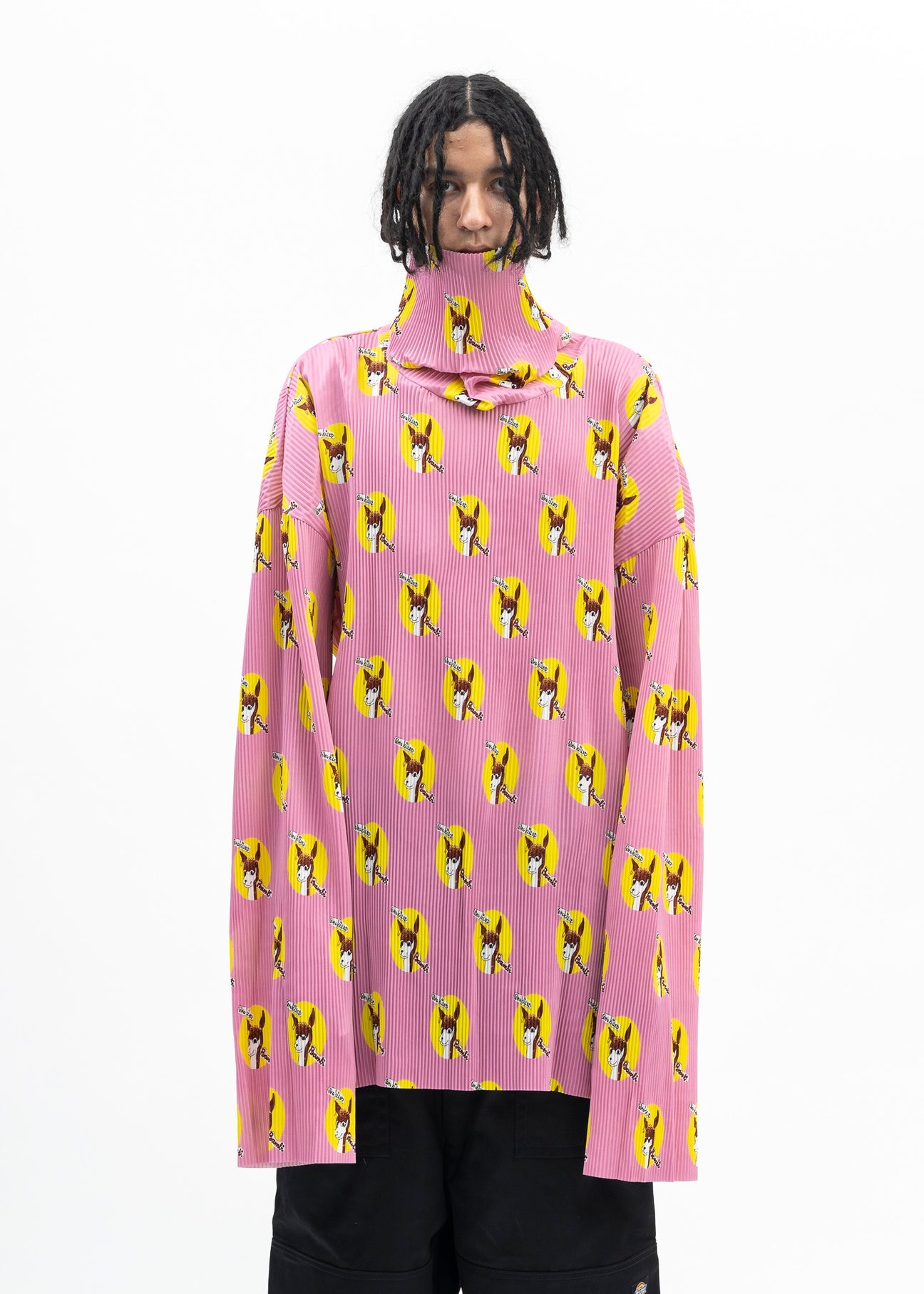 PINK WHO KILLED BAMBI HI-NECK PLEATED PULLOVER COLLABORATION WITH JAMIE REID. - 1