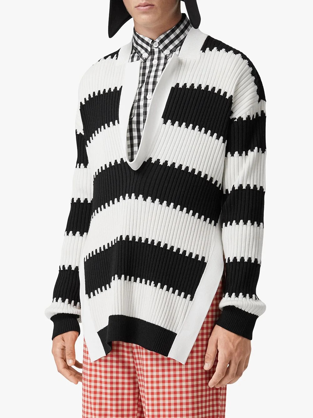 side slits striped jumper - 3