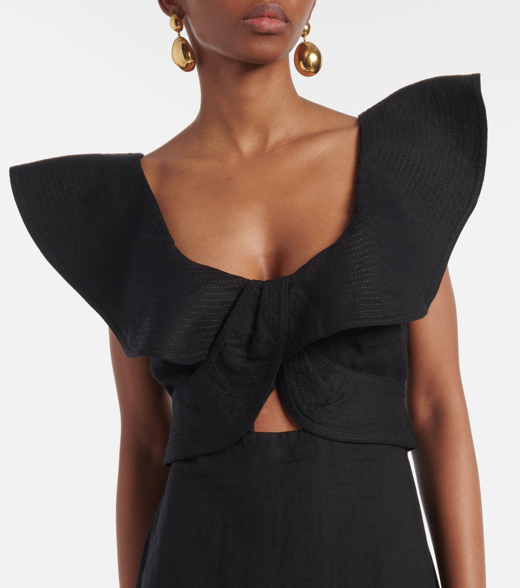 Ruffled midi dress - 4